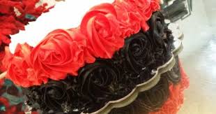 Black And White Ombre Cake Black Red And White Buttercream Rosettes Cake White Rosette Cake Rosette Cake Buttercream Rosette Cake