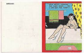 Postcard Risque Comic Humor Nude Woman at Bath Time Bar Soap Bathroom Tub  Kropp 
