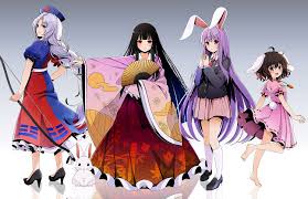 houraisan kaguya inaba tewi reisen udongein inaba yagokoro eirin イラスト 東方 キャラ 10周年記念