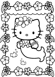 You may even spot an ariel lookalike in this bunch o. Coloring Page Hello Kitty Coloring Kitty Coloring Hello Kitty Printables