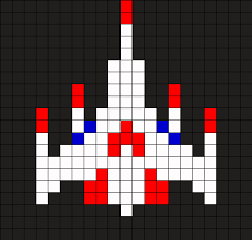 Galaga Ship Pixel Art Perler Bead Art Pony Bead Patterns