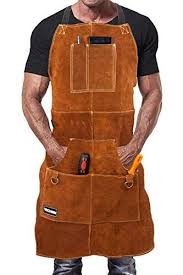 Tablier De Soudeur Professionnel En Cuir Pour Homme Avec 6 Poches Tablier De Soudure Durable De Travail Anti Flamme Et Pro Tablier Soudeur Tabliers De Travail