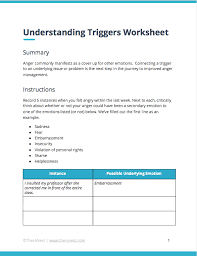 Free Printable Understanding Anger Triggers Worksheet Theranest Anger Management Worksheets Anger Worksheets Therapy Worksheets