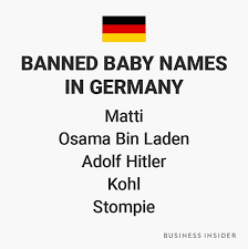 Waldvogel, (jewish origin) derived from common german surnames wald meaning forest, and vogel meaning bird. 14. Banned Baby Names From Around The World