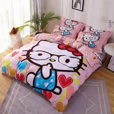 Adorable hello kitty pink duvet cover set. Hello Kitty Bedding Set Bed Linen Comforter Cover Set Sale
