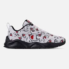 Black And White Champion Shoes Right View Of Big Kids Champion 93eighteen Repeat Casual Shoes In White Black Red Champion Shoes Casual Shoes Shoes