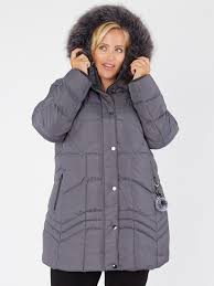Women S Long Quilted Jacket With Removable Fur By Claire France 14 Fashion
