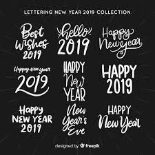 Free stickers from companies 2019. Free Vector Lettering New Year Stickers Collection