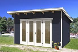 Skan Holz Gartenhauser Blockbohlenhaus Ostende 2 Schiefergrau 300 X 400 X 264 Cm 603701 13 Outdoor Decor Outdoor House