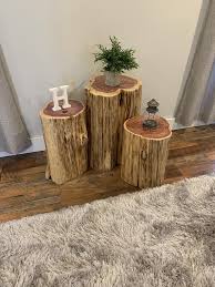We Plant 8 Trees For Every 1 We Use Reclaimed Tree Stump Side Or End Table And Stool Knaughty Log Company Free Shipping In 2020 Rustic Furniture Decor Modern Rustic Furniture