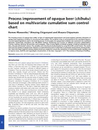 Pdf Process Improvement Of Opaque Beer Chibuku Based On