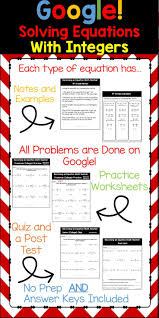 Your Students Will Have Fun As You Use Google In Your Math Curriculum This Products Involves Solving Equations Wi Solving Equations Equations Math Expressions