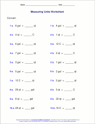 Customary Measuring Units Worksheets Measurement Worksheets Worksheets Math Measurement