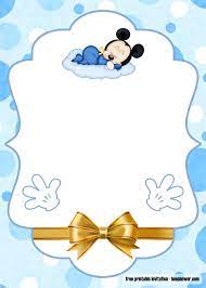 Free Printable Mickey Mouse Baby Shower Invitations Templates Mickey Mouse Baby Shower Baby Mickey Mouse Mickey Baby Showers