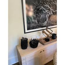 Shop for hurricane candle holders at bed bath & beyond. Black Wood Hurricane Candle Holders Set Of 2 Chairish
