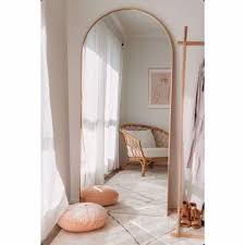 Arles large arch leaning floor mirror 65 x 170cm, brushed brass. Bjorn Arch Tall Mirror
