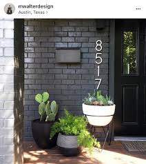 Shop with confidence on ebay! Exterior Done W Semi Gloss Sw Iron Ore Door Gloss Sw Black Magic Numbers From Architecturalnumber Painted Brick House Painted Brick Exteriors Exterior Brick