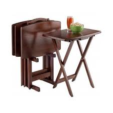 4pack Tv Tray Portable Folding Tables With Storage Stand For Dining Homework Computers Laptops Dorm Office F Folding Coffee Table Snack Table Set Tv Tray Table