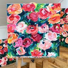 From tracing designs to picking the right tools, a seasoned artist shares her advice. Flower Painting Class How To Paint Large Loose Flowers With Acrylic Paint On Canvas Elle Byers Art Painting Large Canvas Painting Acrylic Painting Canvas
