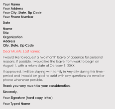 How To Write A Leave Of Absence Request Letter With Examples