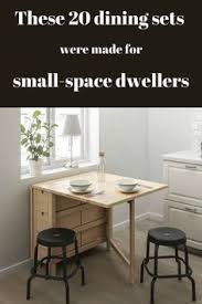 Compact Drop Leaf Dining Table With Two Stools From Ikea In 2020 Contemporary Dining Sets Small Dining Furniture Details Design