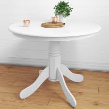 The standard size of a dining room table is typically 36 to 40 wide. Small Round Dining Table In White Seats 4 Rhode Island Furniture123