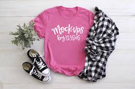 T Shirt Mock Up Flat Lay Pink Shirt Without Tag Graphic Tee Etsy Shirt Mockup Mom Shirts Yorkie Mom Shirt