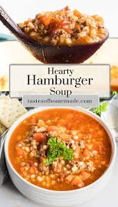 Easy Hamburger Soup Recipe Soup With Ground Beef Hamburger Soup Beef Barley Soup Recipes