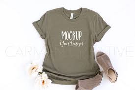Download Bella Canvas Heather Olive Unisex Shirt Mockup 3001 Bella Etsy Shirt Mockup Mockup Free Psd Free Psd Mockups Templates