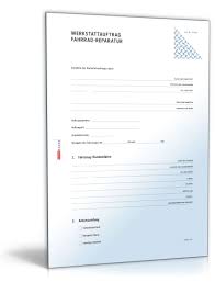 Vordruck m printed form, blank. Werkstattauftrag Fahrrad Reparatur Vorlage Zum Download