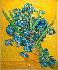 Vase With Irises Against A Yellow Background Van Gogh Reproduction Hand Painted In Oil On Canvas 18