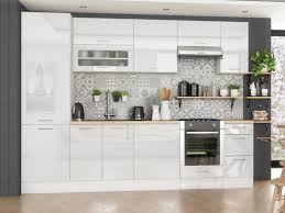 Glass front kitchen cabinets are quirky and practical. Modern White High Gloss Kitchen Cabinets Cupboards Complete Set 8 Units With Oven Housing Impact Furniture