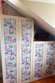 Ikea Platsa Wardrobes To Fit Inside Sloping Ceiling Painted In Annie Sloan Country Grey With Wallpaper Inserts Annie Sloan Country Grey Room Home Decor