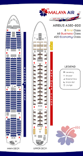 Malaya Air Airbus A380 800 Seat Map Label By