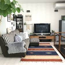 リビング ウンベラータ キリム柄 ラグマット 楽天で買ったもの などのインテリア実例 2018 02 05 09 25 34 roomclip ルームクリップ インテリア リビング ソファー グリーン