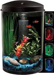 New 3 Gallon Round Aquarium Kit Led Glow Light Fish Bowl Filter Air Pump Tank Aquarium Aquarium Kit Fish Tank Design