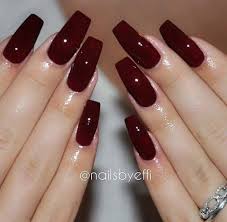 Black And Red Acrylic Nails Ideas Dark Red Nails Red Acrylic Nails Maroon Nails Red Nails