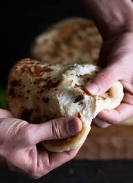 No Knead Garlic Cheese Naan Curious Nut Recipe Garlic Cheese Food Naan
