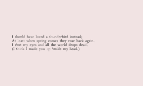 I Should Have Loved A Thunderbird Instead Sylvia Plath Pinterest Literary Quotes Meaningful Words And Wisdom