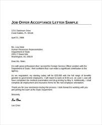 Job Offer Acceptance Letter Offer And Acceptance Acceptance Letter Proposal Letter