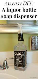 Turn A Beer Or Liquor Bottle Into A Soap Dispenser So Easy And Fun These Diy Soap Di Soap Dispenser Diy Diy Soap Dispenser Bottle Jack Daniels Soap Dispenser
