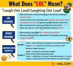 Lol Meaning What Does The Term Lol Mean And Stand For 7esl Mean Humor What Does Lol Mean Text Conversations