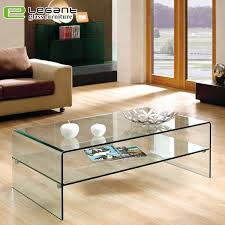 China Modern Design Clear Glass Center Table With Tempered Glass Shelf China Coffee Table Glass Coffee Table