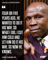 𝗜𝗧'𝗦 𝗠𝗘 𝗔𝗟𝗢𝗡𝗘 𝗗𝗔𝗗" 😢 Chris Eubank Jr had an emotional chat  with his father Chris Eubank Sr 😥 #EubankBenn (via Call Chris Eubank)