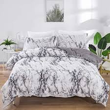 Maybe you would like to learn more about one of these? Amazon Com Marble Comforter Set Queen White Gray Marble Printed Bedding Solid Comforter Set For All Seasons 3 Pieces 1 Comforter 2 Pillowcases Soft Microfiber Inner Down Comforter Duvet Set 90 X 90 Kitchen Dining