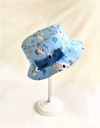 Blue Plaid Print Bucket Little Boy Baby Sun Cap Blue Summer Etsy Shade Hats Sun Cap Baby Shade