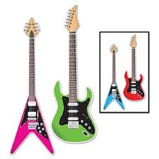 Guitar Cutouts Rock Star Party Cardboard Guitar Tween Party Games