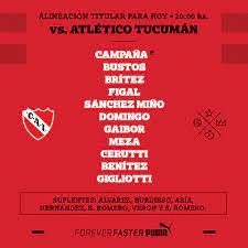 Formación de independiente hoy / guabirá ⚽ independiente hoy : El Rey Confirmado Formacion Titular Club Atletico Independiente Facebook