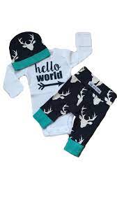 neugeborenes baby kommen nach hause outfit hallo navy hirsch und teal thema junge gehen nach hause satz welt baby dusche geschenk nach hause kommen aus dem krankenhaus set baby coming home outfit