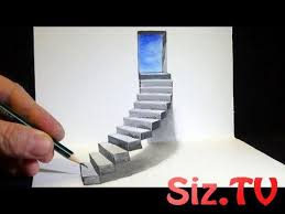 Zeichnen Von Treppen Zur T R Zeichnen Von 3d S 3dschritten Anamorphic Anamorphotische Door Draw Drawing Illusion Linear Per Zeichnen Drawing Treppe